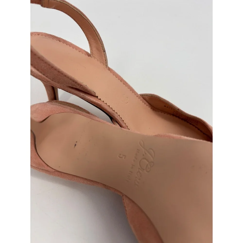 J.Crew Slingback Pumps Womens 5 Rose Pink Suede Kitten Heel Pointed‎ Toe BA731